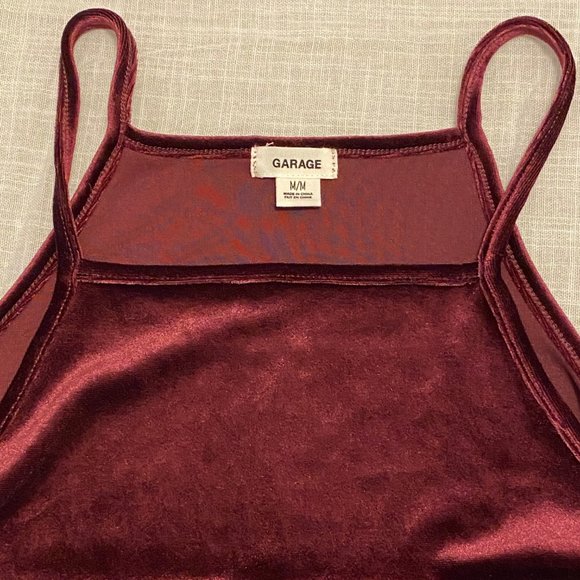 Burgundy velvet cami top - Picture 4 of 4